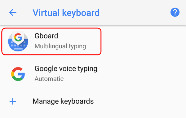 Gboard keyboard