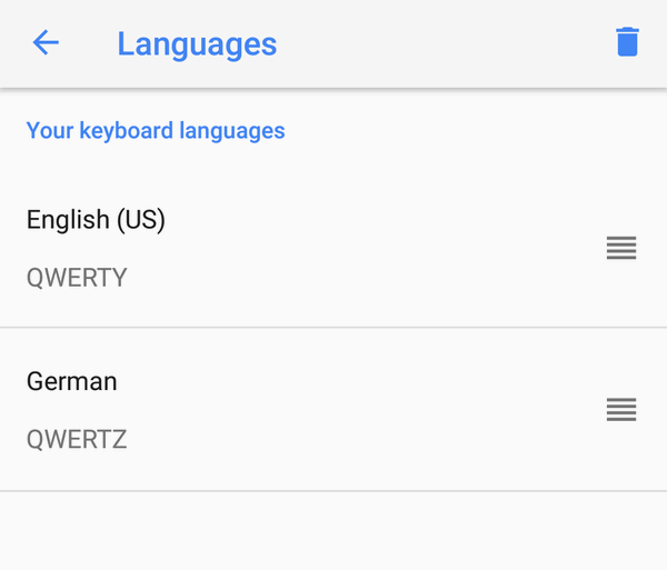 select primary language Android 8