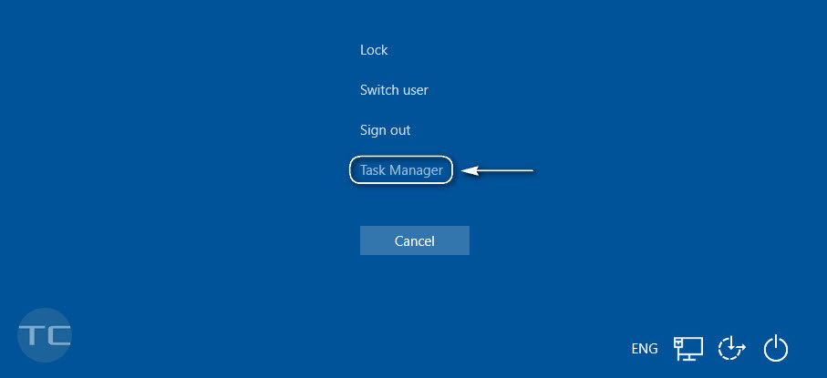 Launch the task manager