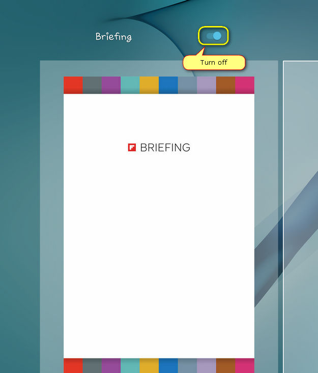 turn off the Briefing screen