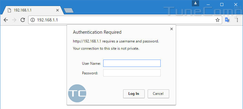 192.168.1.1 authentication required
