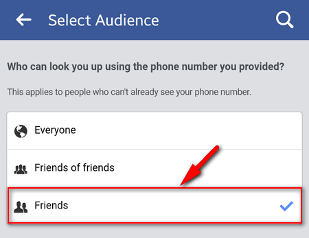 facebook phone friends only