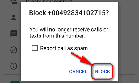 block phone number on Android 7