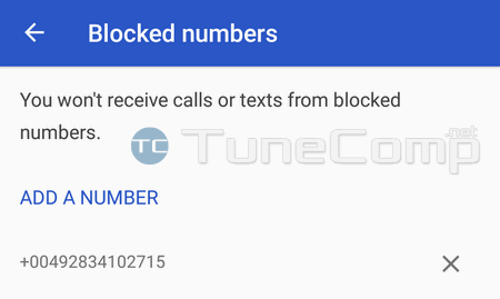 blocked numbers Android 7