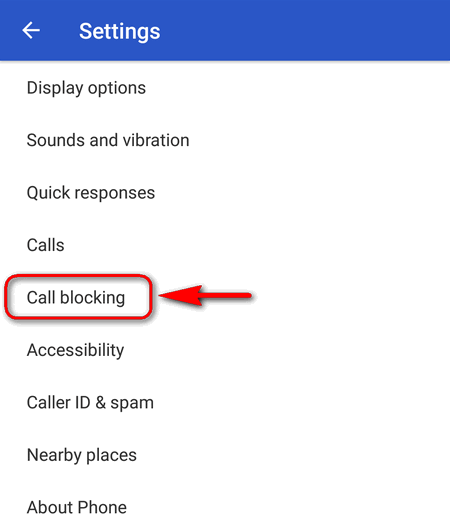 call blocking Android 7