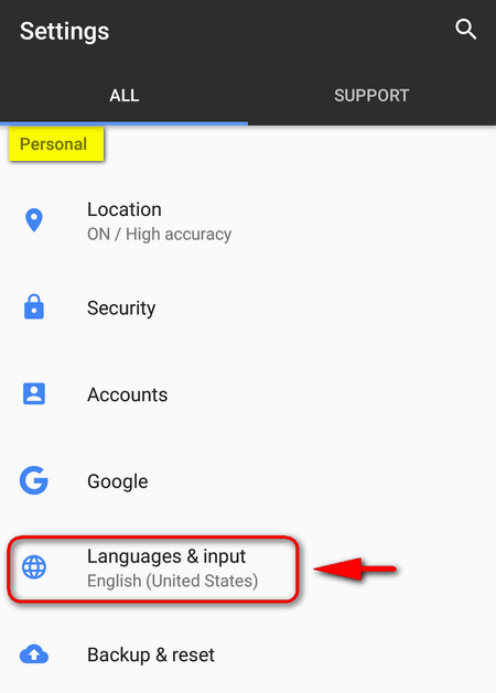 languages and input Google Pixel