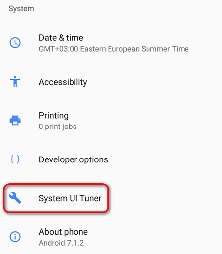 System UI Tuner