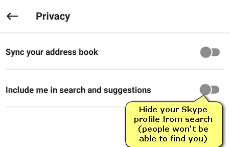 prevent from being found in search