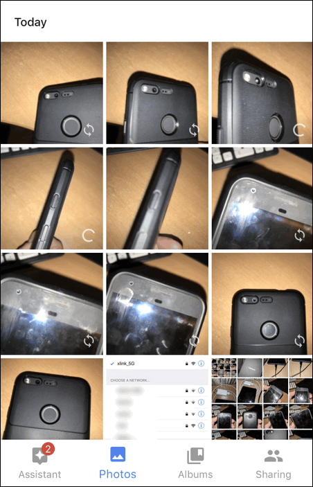 Google Photos backing up iPhone