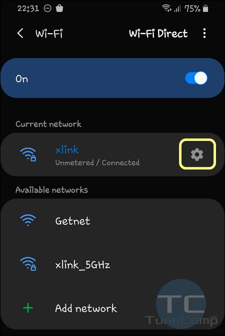 Wi-Fi settings Galaxy S20 One UI 2