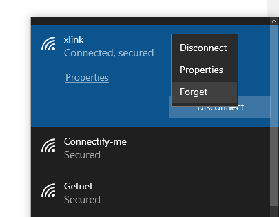 best way to forget wi-fi network on Windows 10