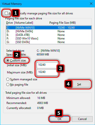 Pagefile hot sale on ssd