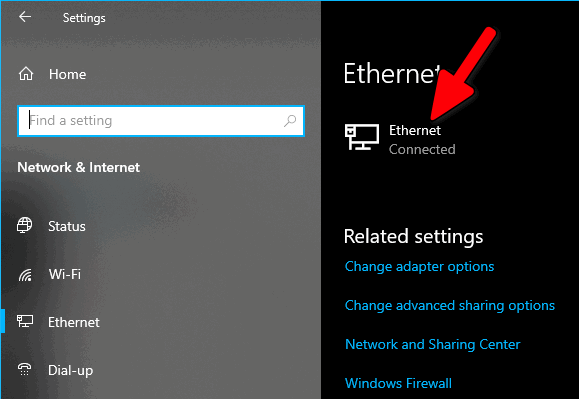 set Ethernet Connection as metered Windows 10