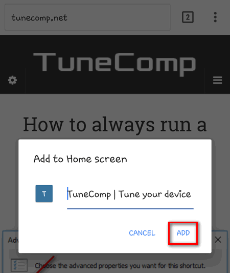 how to add a link to home screen on computer