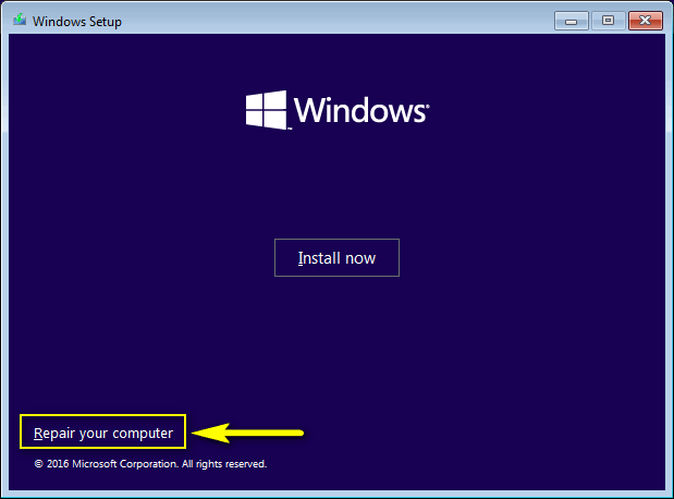 reset windows computer