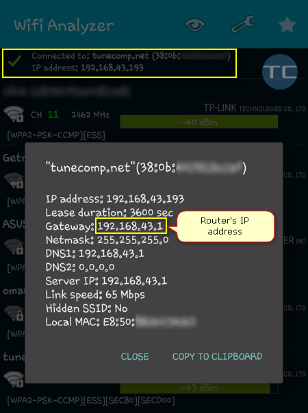 findy android ip address