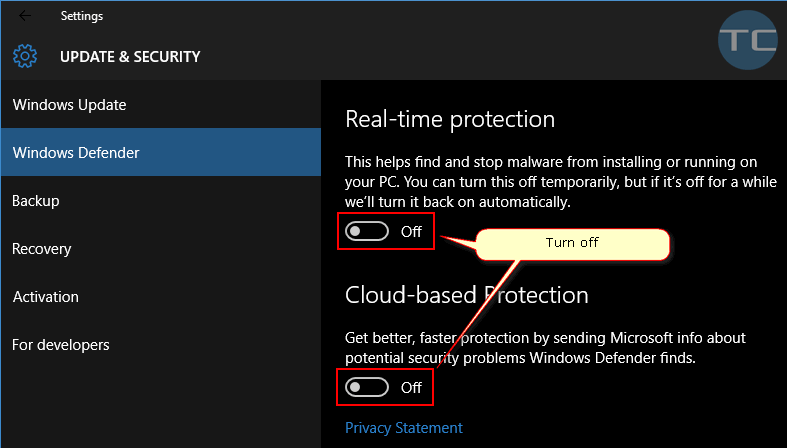 real-time protection off