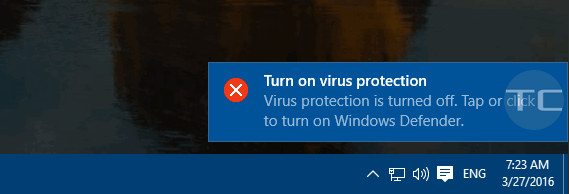 turn on virus protection