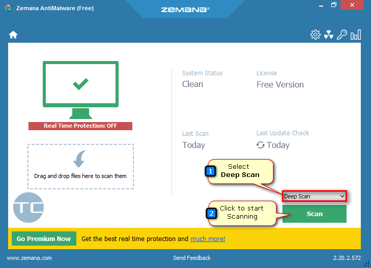 zemana antimalware free scan