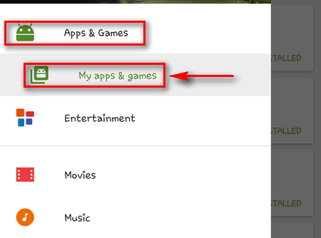 google play store app my apps