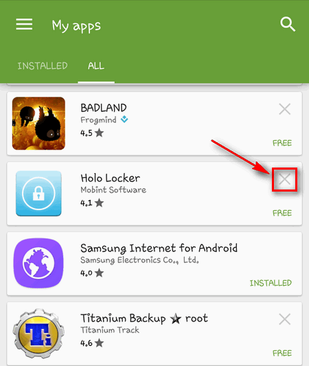 remove app from my apps google play 4