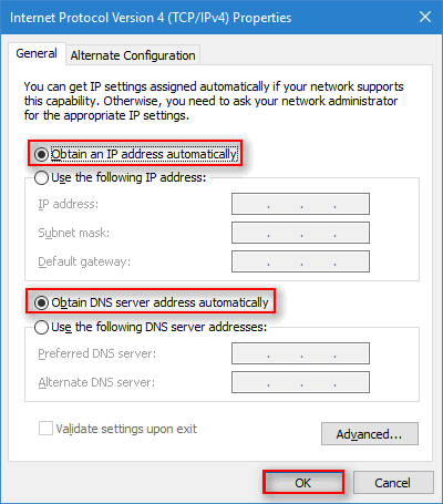 obtain an IP automatically