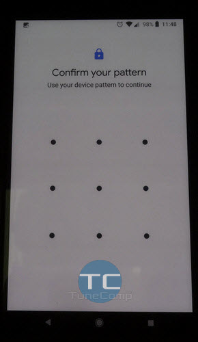 confirm pattern Android