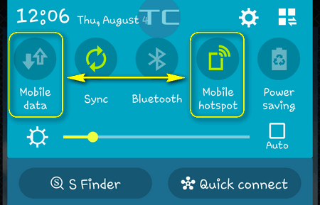 mobile hotspot on mobile data off android