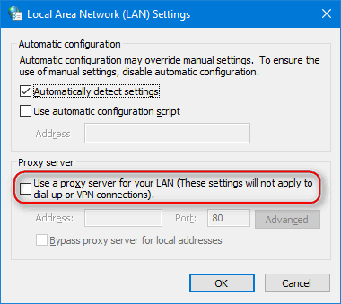 proxy disabled windows 10