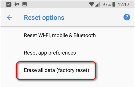 reset Android phone