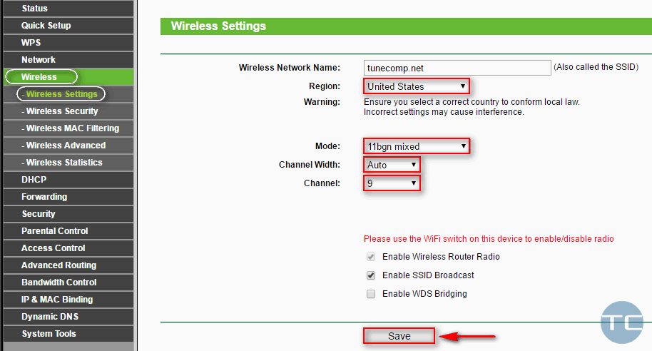 wifi no internet change country channel width