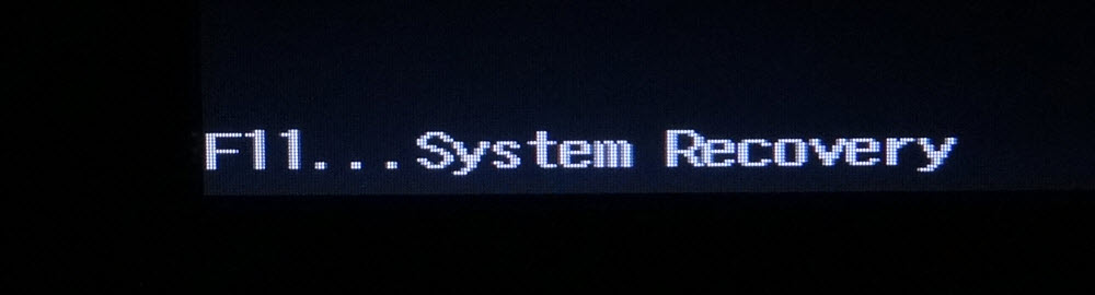 f11 system recovery hp windows 10 not working