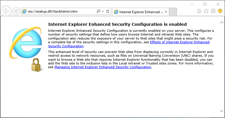 server 2016 internet explorer disable enhanced security