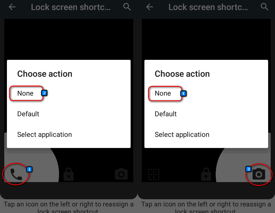 tap an icon to reassign a lock screen shortcut