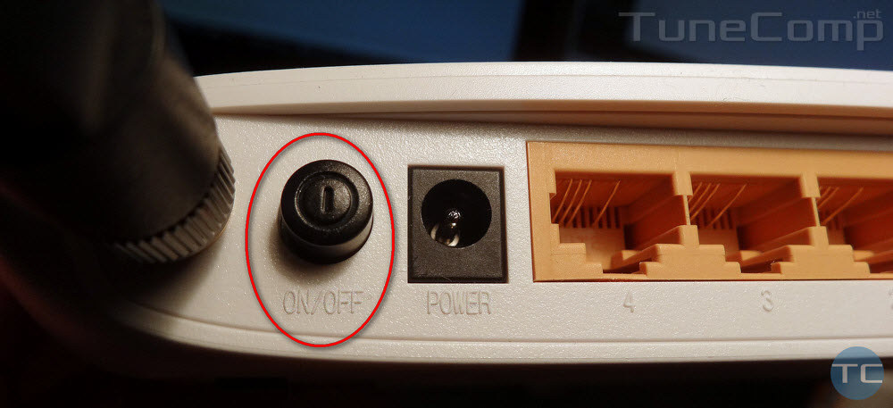 router power button