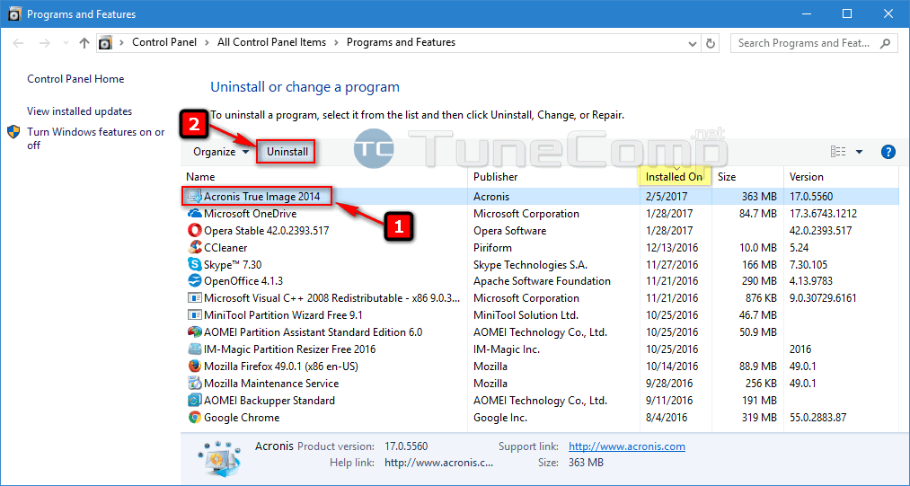 acronis true image freezes