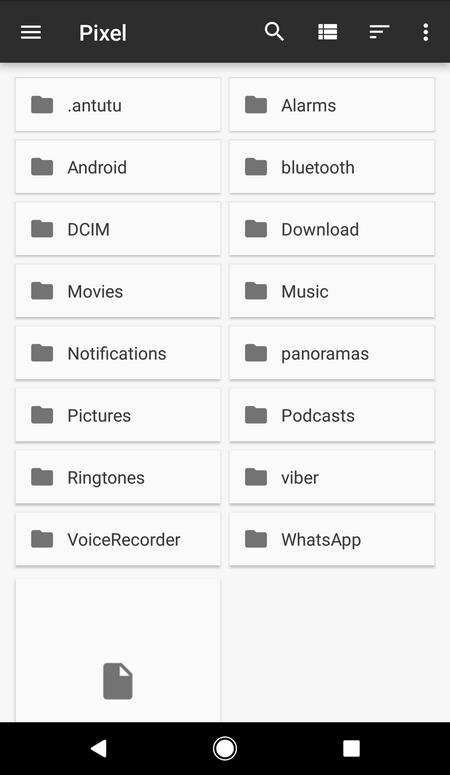 File Manager on Google Pixel