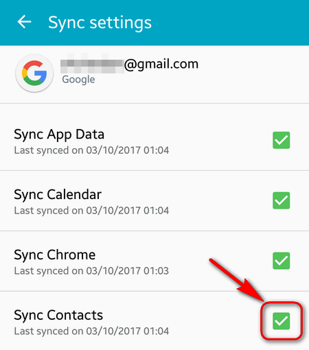enable contact sync on Android