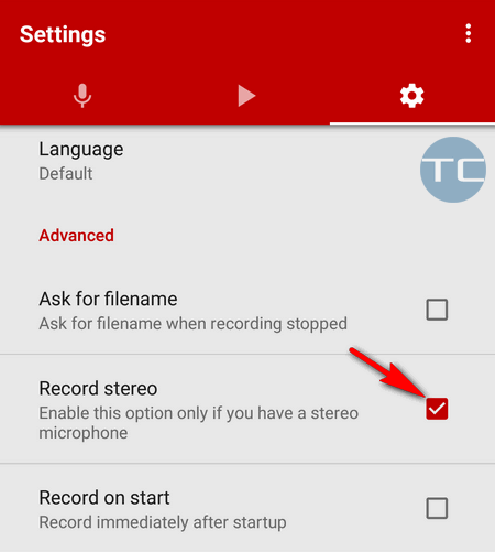 enable stereo audio recording