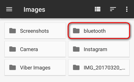 select bluetooth folder