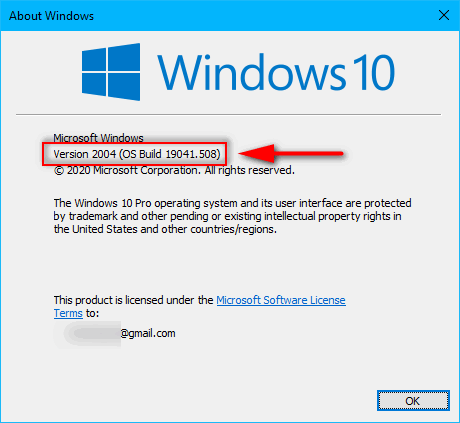 Windows 10 version 2004 in 2020