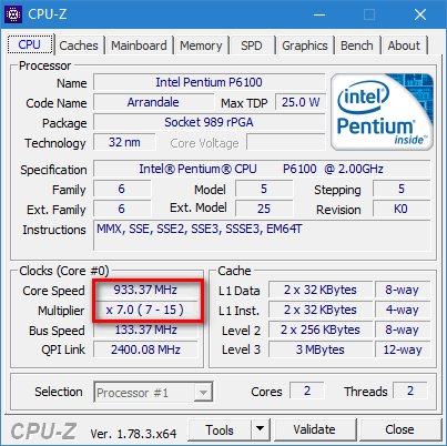 cpu frequency throttling