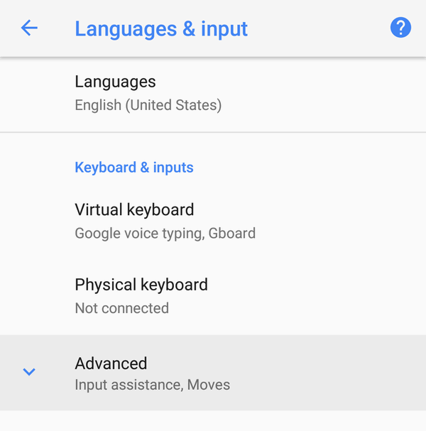languages & input advanced