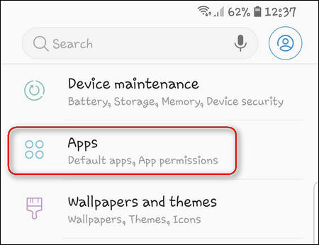 Settings Apps Galaxy Android 8