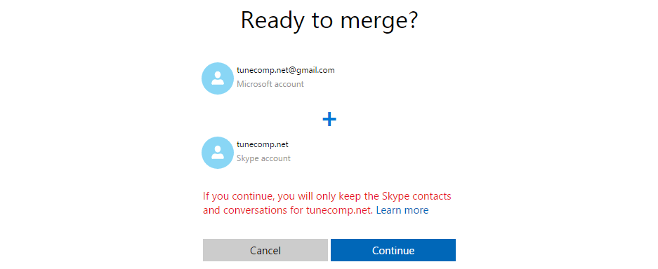 ready to merge skype ms