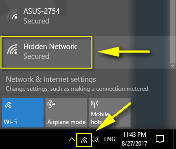 Connect to hidden network