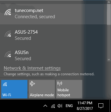 connected to a hidden network