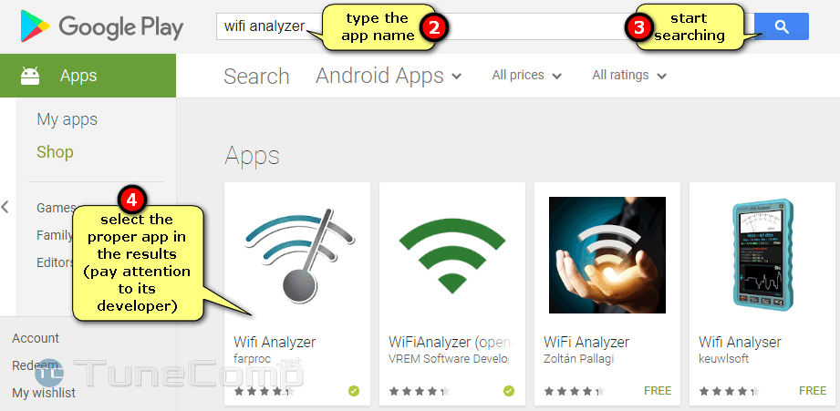 search for app