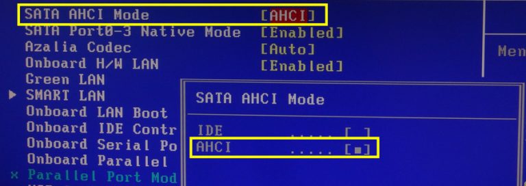Ahci mode control что это в биосе