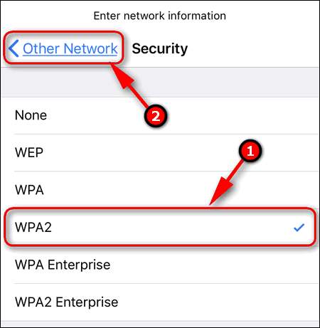 other hidden wifi network security iPhone